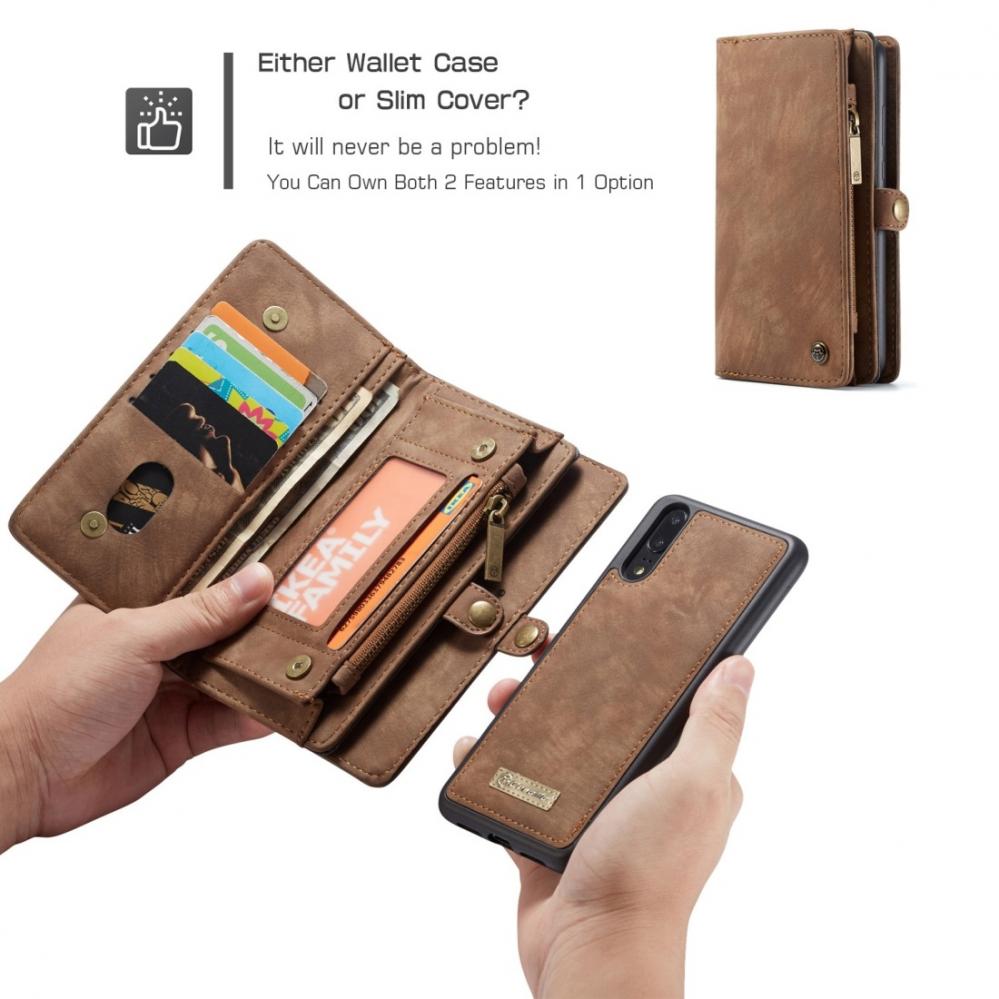  Plånboksfodral med magnetskal för Huawei P20 Pro Brun - CaseMe