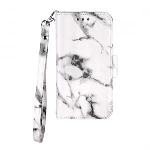  Plånboksfodral med magnetskal för iPhone X/XS - Vit marmormönster
