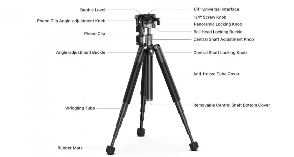  Ulanzi MT-63 Portabelt Kamerastativ 145cm med mobilhllare