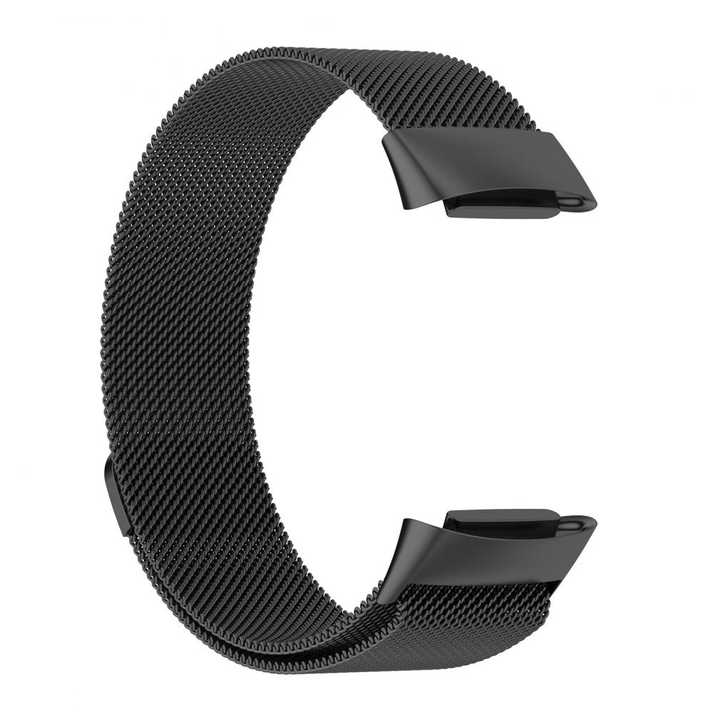  Armband Milanse loop fr Fitbit Charge 5 - Svart