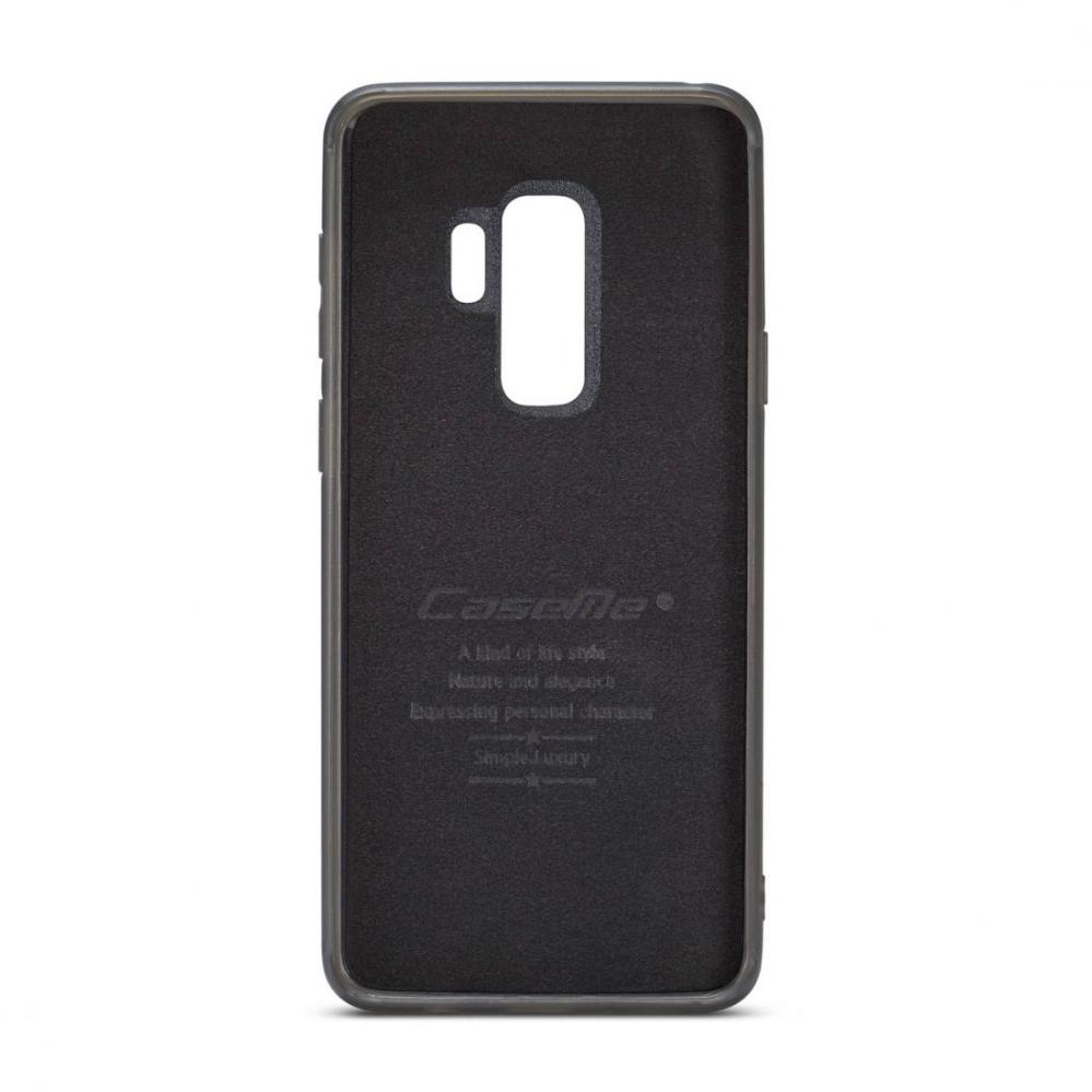  CaseMe Plnboksfodral med magnetskal PU-lder fr Galaxy S9 Plus Brun