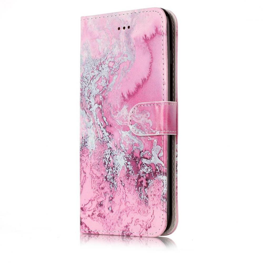 Plånboksfodral för iPhone 8P/7P - Rosa vågmönster