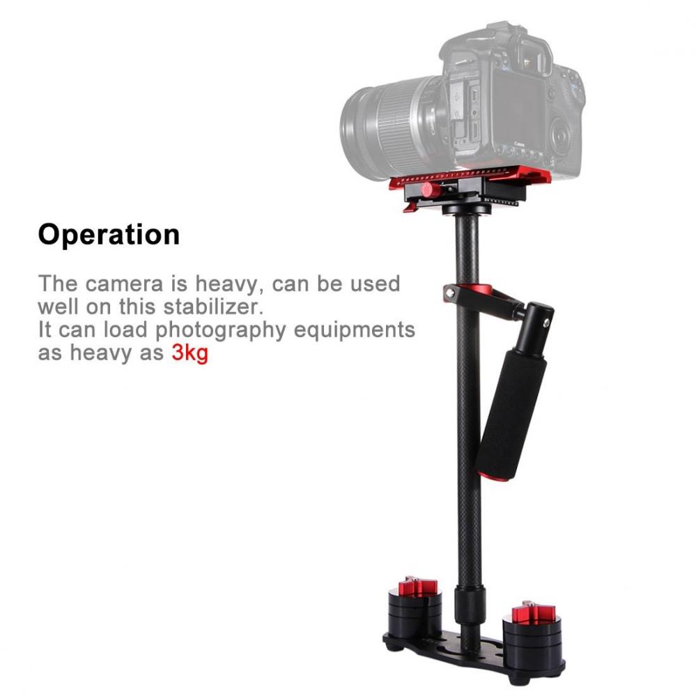 Puluz Handhållen kolfiber stabilisator för DSLR/DV-kameror (38.5-61cm)