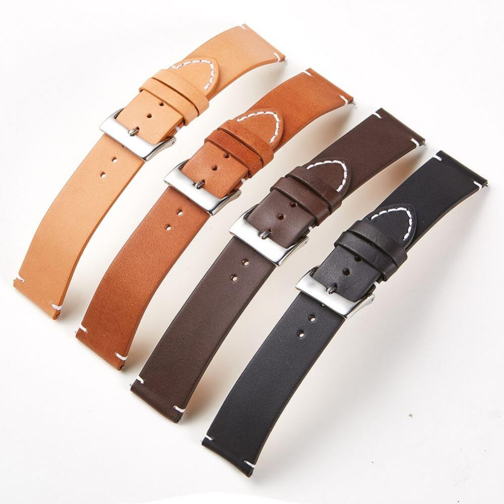 Khaki läderarmband för 18mm Watch