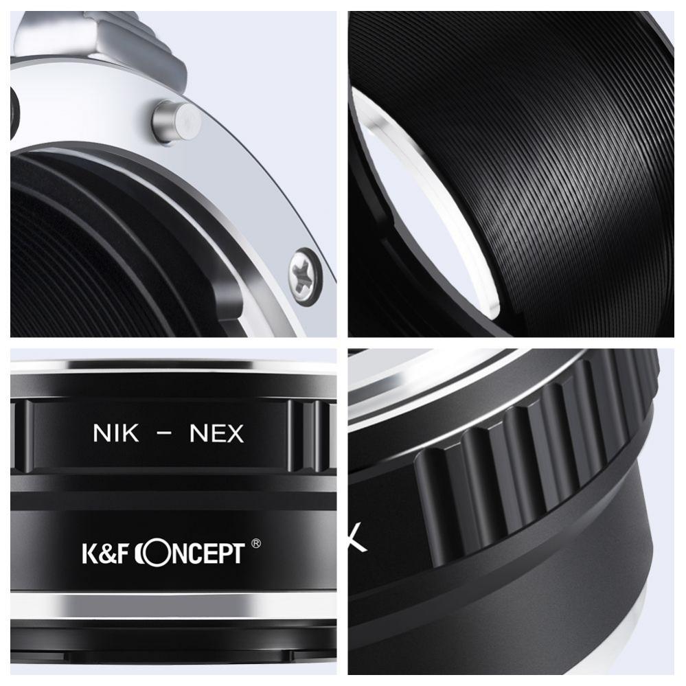 K&F Objektivadapter till Nikon F objektiv för Sony E kamerahus