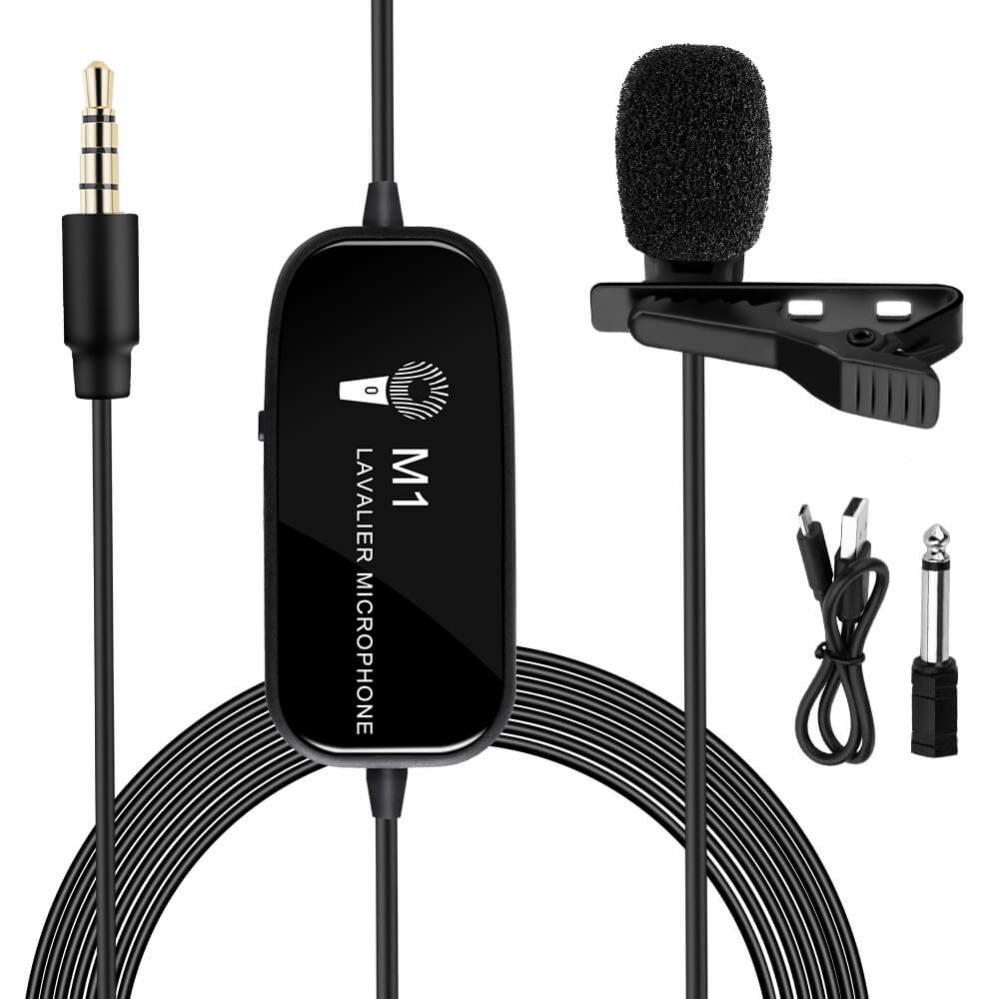  K&F Concept Myggmikrofon M1 med klmma & 6 meter kabel