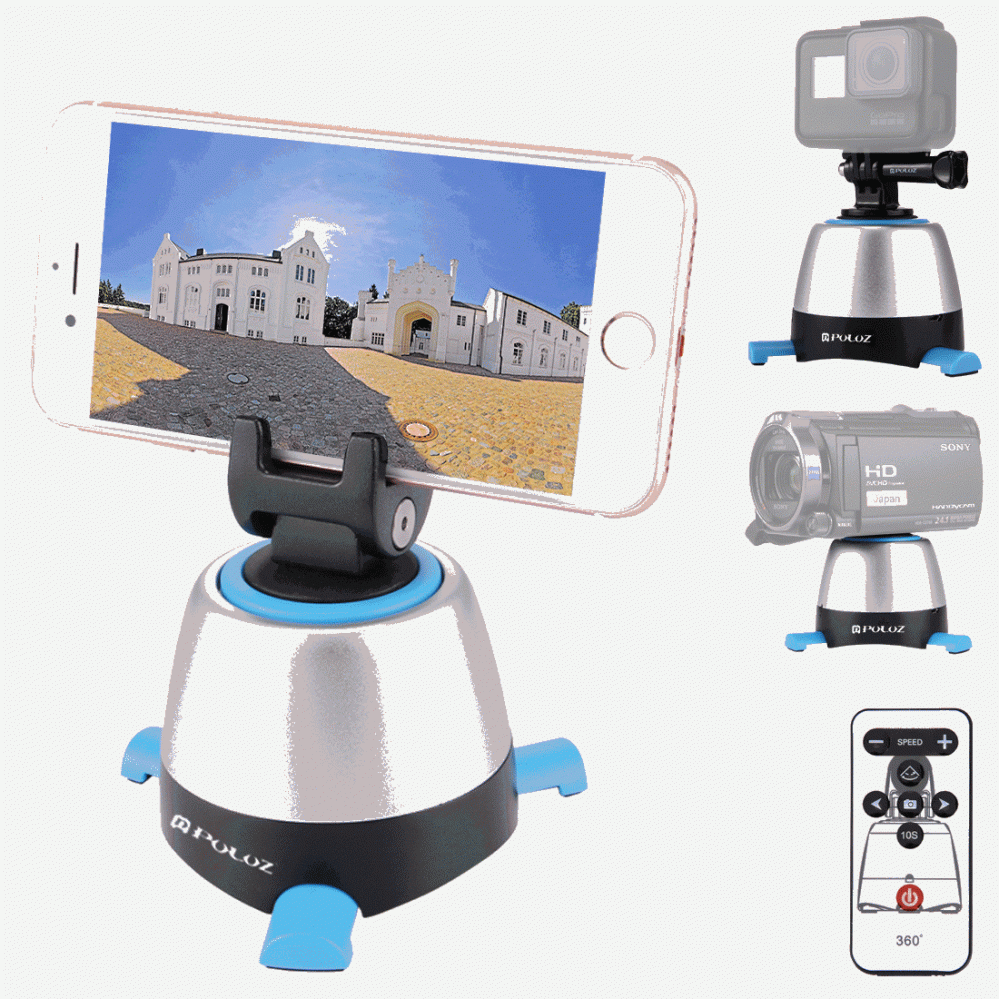 Puluz 360 graders rotationshuvud + fjärr + GoPro-adapter + mobil-adapter