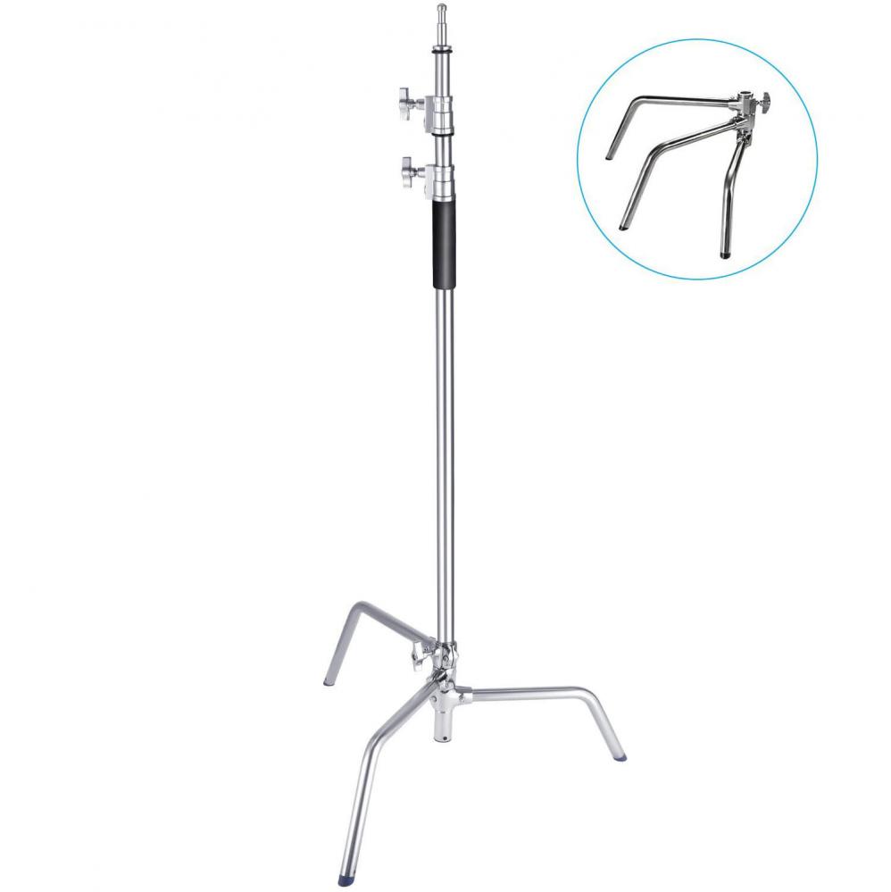  2x Studiostativ/ belysningsstativ C-Stand 340cm med avtagbara ben