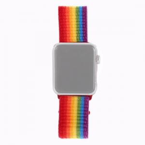  Nylonarmband Regnbågsfärgad för Apple Watch 38/40/41mm med kardborreband