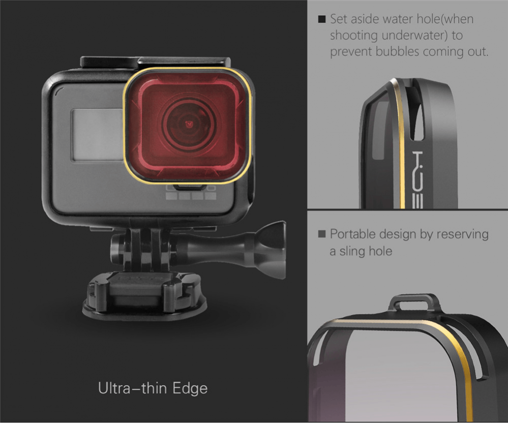 PGYTECH graderade-filter (4 i 1) kit för GOPRO Hero 5: Grå, Blå, Orange, Röd
