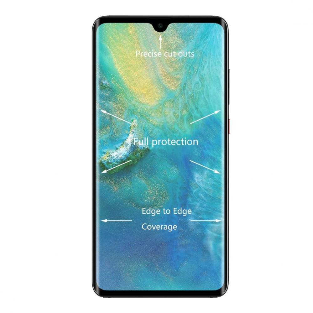 Skärmskydd med Svart ram för Huawei Mate 20-3D av härdat glas