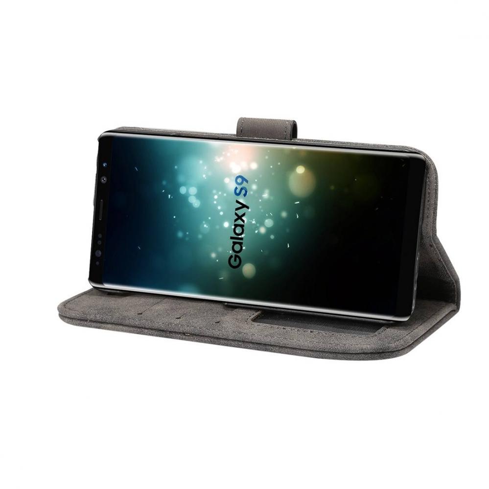  Plnboksfodral fr Galaxy S9 Gr - Med kortplatser och sedelfack