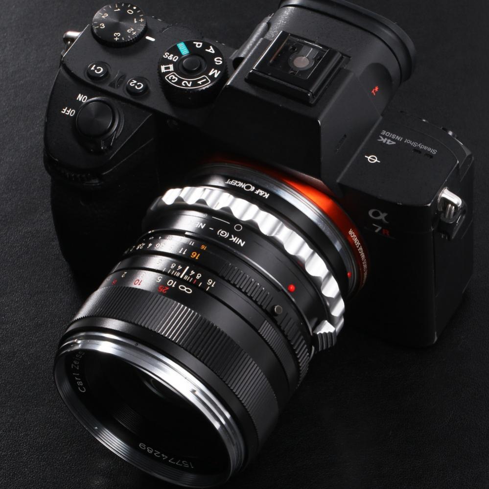 K&F Objektivadapter till Nikon G objektiv för Sony E kamerahus