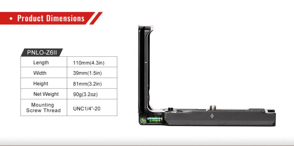 Sunwayfoto L-Bracket för Nikon Z6II & Z7II