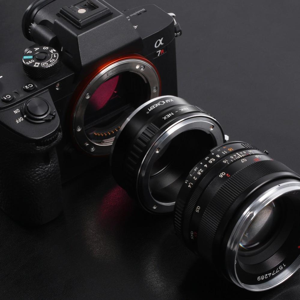  K&F Objektivadapter till Nikon F objektiv för Sony E kamerahus