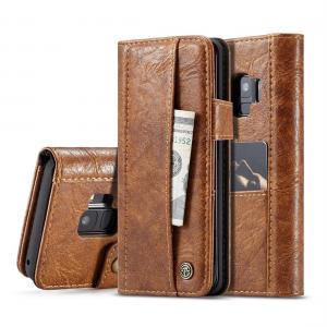  Plånboksfodral med yttre fack för Galaxy S9 Brun - CaseMe