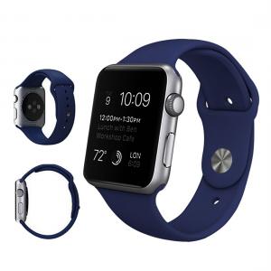  Silikonarmband Mörkblå för Apple Watch 42/44/45mm med stiftspänne