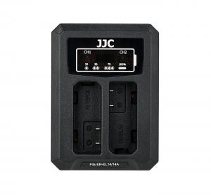  JJC USB-driven dubbel batteriladdare för Nikon EN-EL14, EN-EL14a
