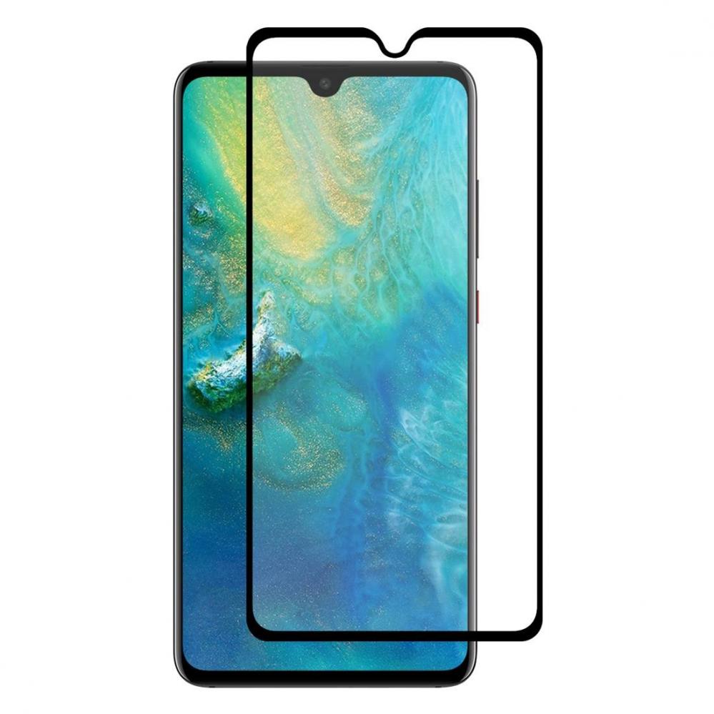 Skärmskydd med Svart ram för Huawei Mate 20 av härdat glas