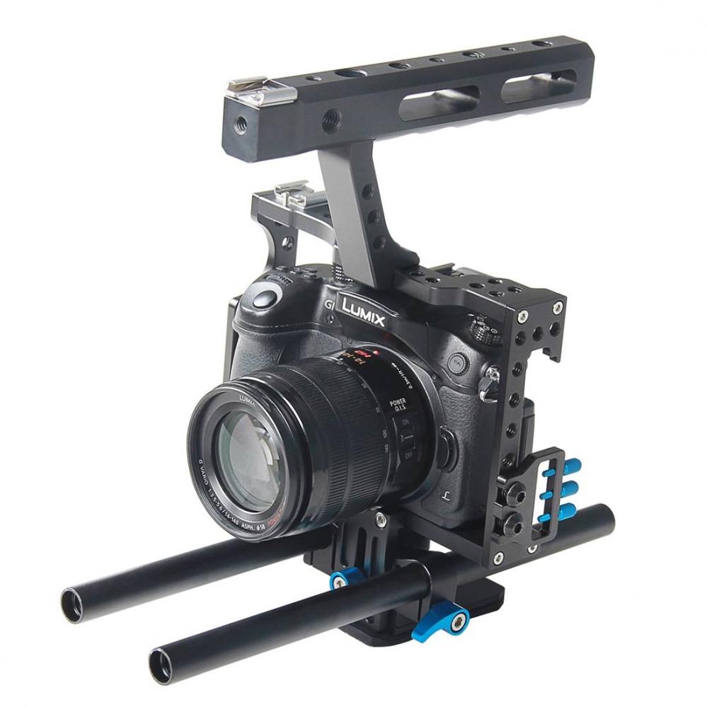 YELANGU Videokamerabur med basplatta för Sony A7/ Lumix DMC-GH4