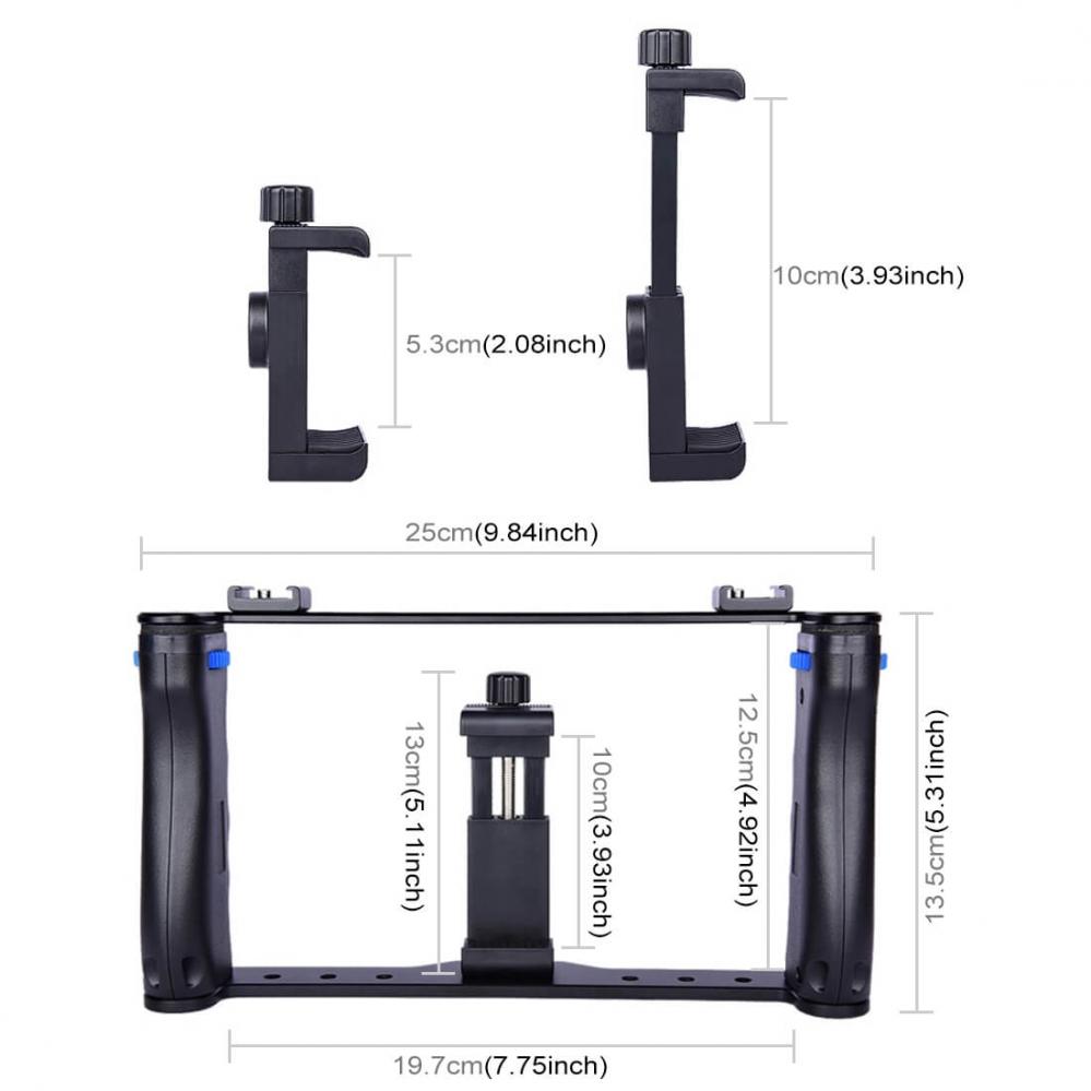  Puluz Videobur/Rig med 2st handtag fr mobil