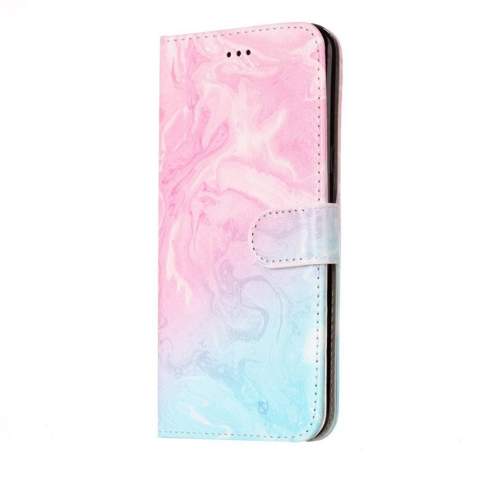 Plånboksfodral för Huawei P10 - Marmormönster rosa & blå