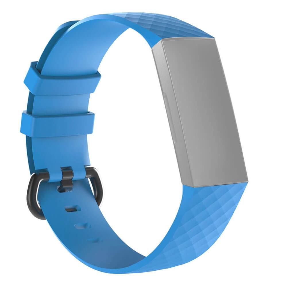 Armband för Fitbit Charge 3/3SE/4 - Blå silikon 150-205mm