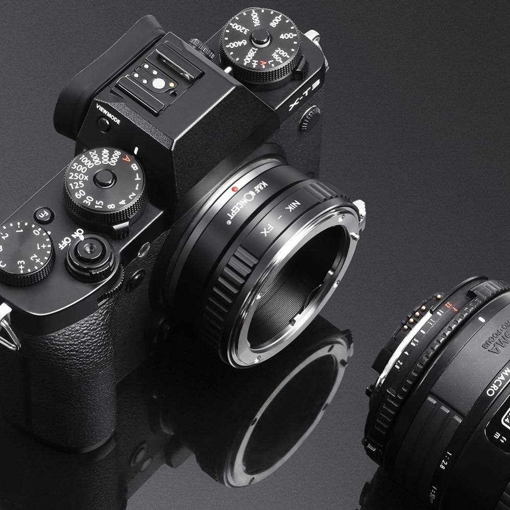 K&F Objektivadapter till Nikon F objektiv för Fujifilm X kamerahus