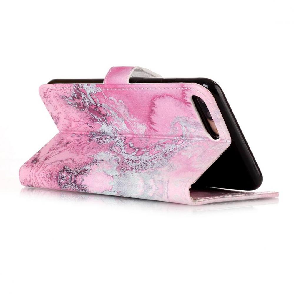 Plånboksfodral för iPhone 8P/7P - Rosa vågmönster
