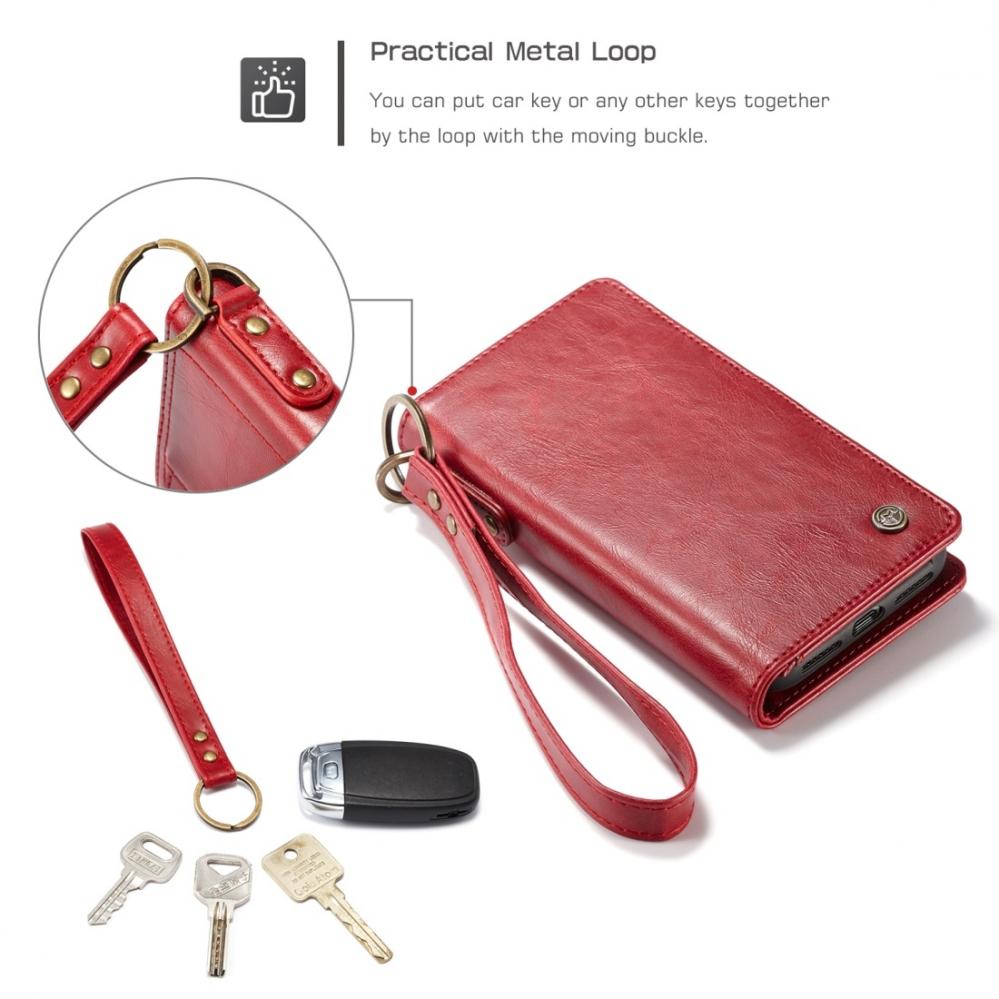  Plånboksfodral med magnetskal för iPhone X Röd
