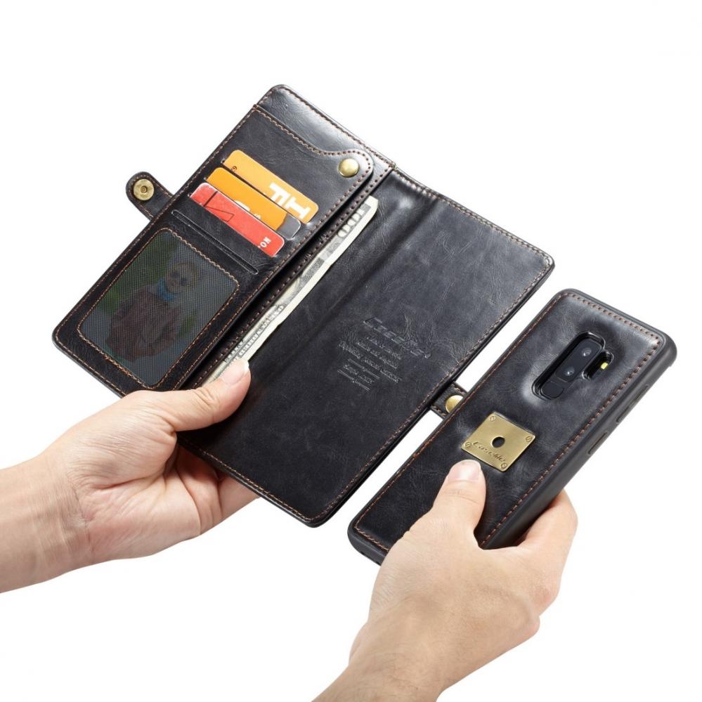  Plånboksfodral med magnetskal PU-läder för Galaxy S9 Plus Svart - CaseMe