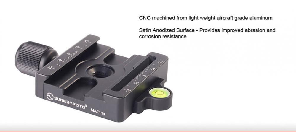 Sunwayfoto Mac-14T Fäste för Manfrotto & Arca Swiss plattor