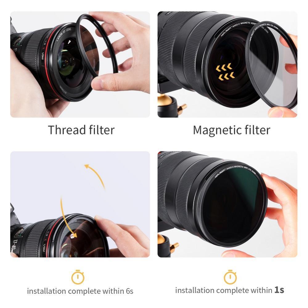 K&F Concept Magnetisk Filter-Kit ND1000 CPL UV & filterväska