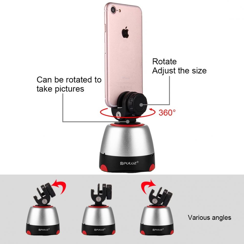 Puluz Rotationshuvud 360 grader+ fjärr+ GoPro-adapter+ mobil-adapter