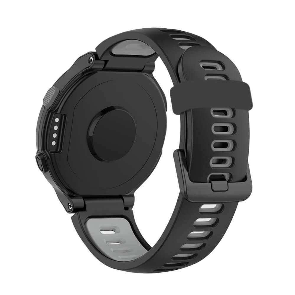 Silikonarmband Svart & Grå för Garmin Forerunner 230/ 235/ 620/ 630/ 735XT