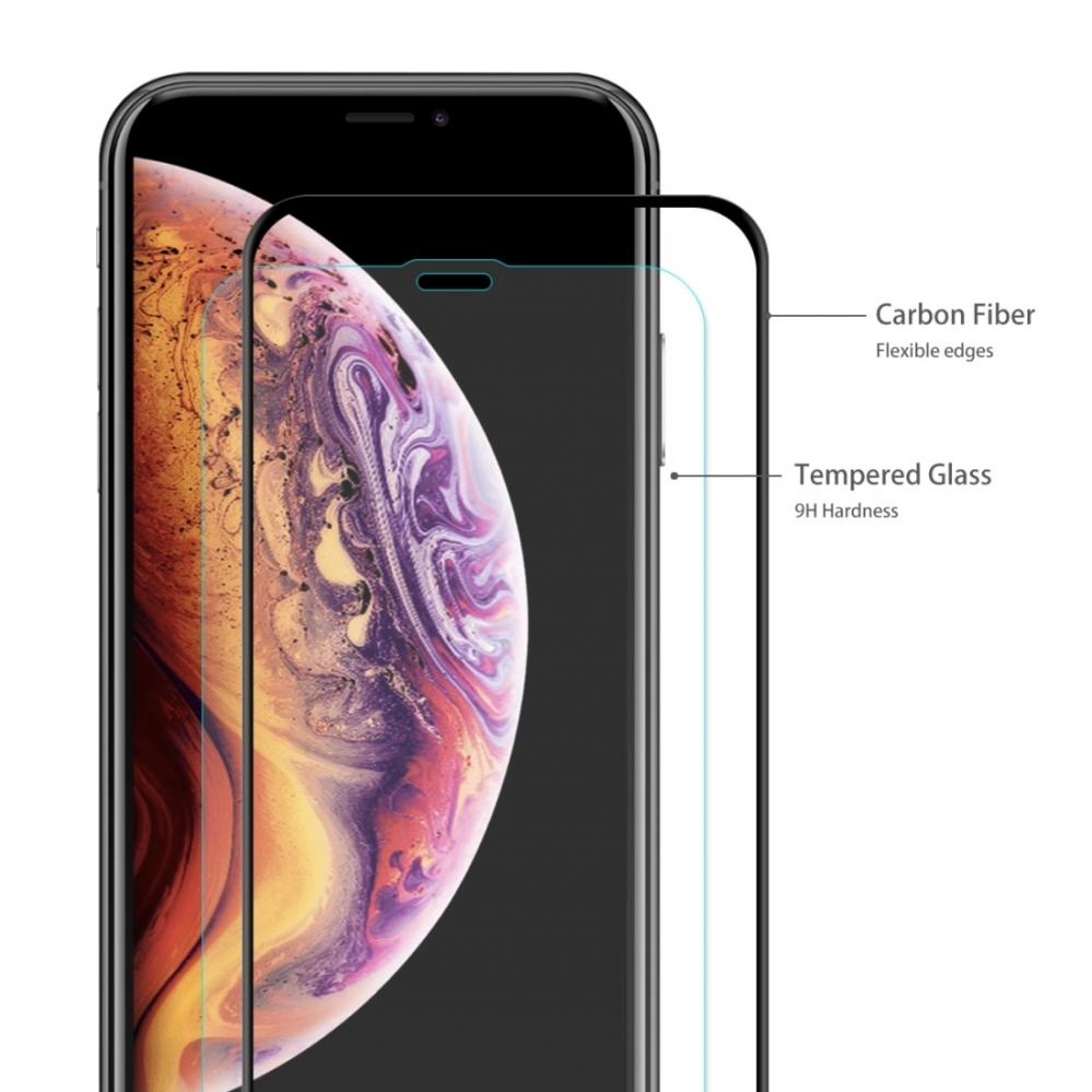 Displayskydd heltäckande för iPhone 11 / XR av härdat glas
