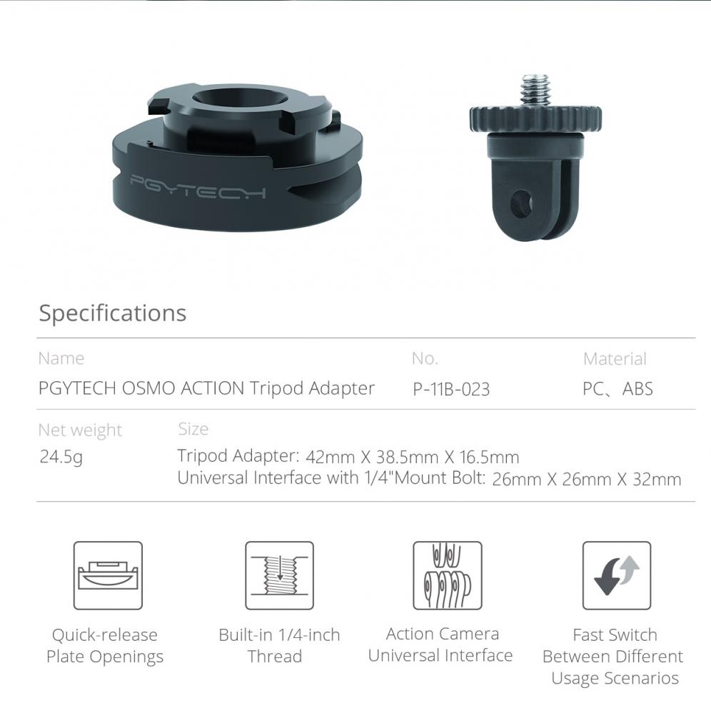  PGYTECH Adapter till Stativ fr OSMO Action