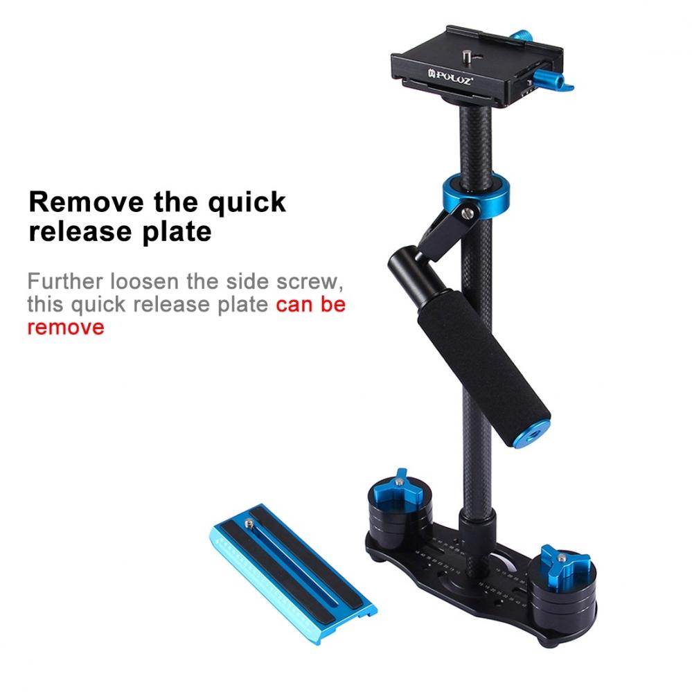 Handhållen kolfiber stabilisator för DSLR/DV-kameror (38.5-61cm) - Puluz