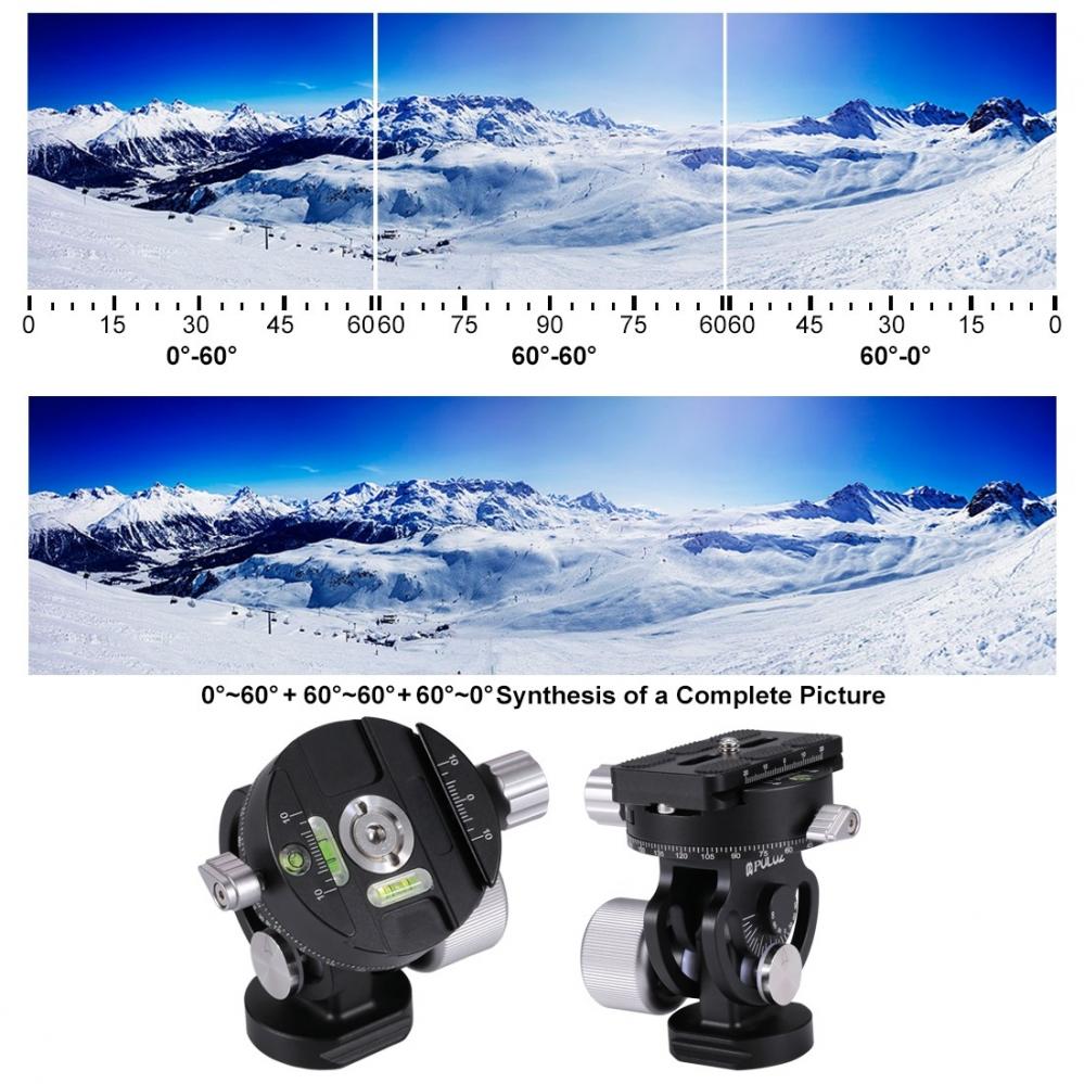 Tilthuvud 180 graders kulled för panoramafotografering - Puluz
