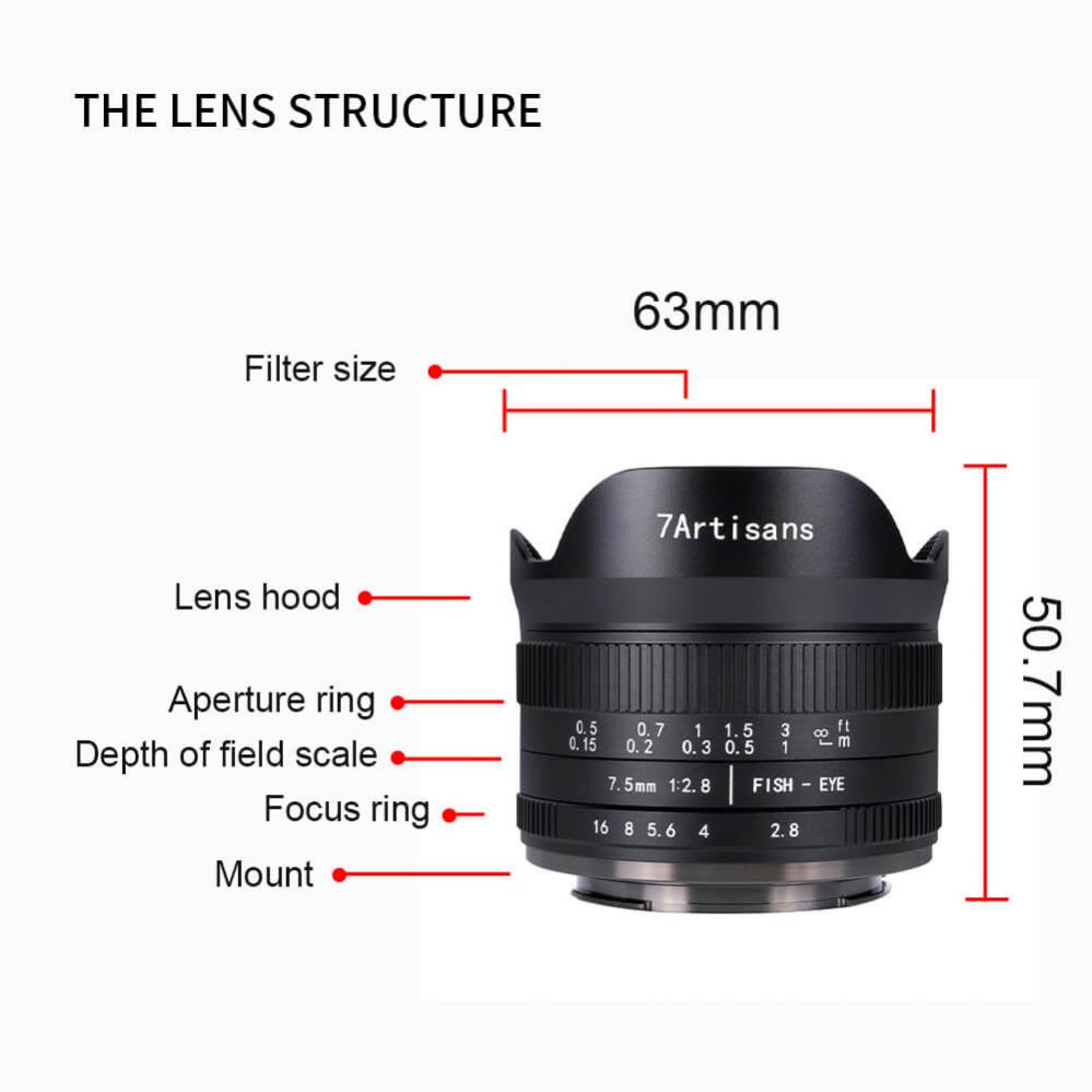  7Artisans 7.5mm f/2.8 II Fisheye-objektiv fr Canon EOS R
