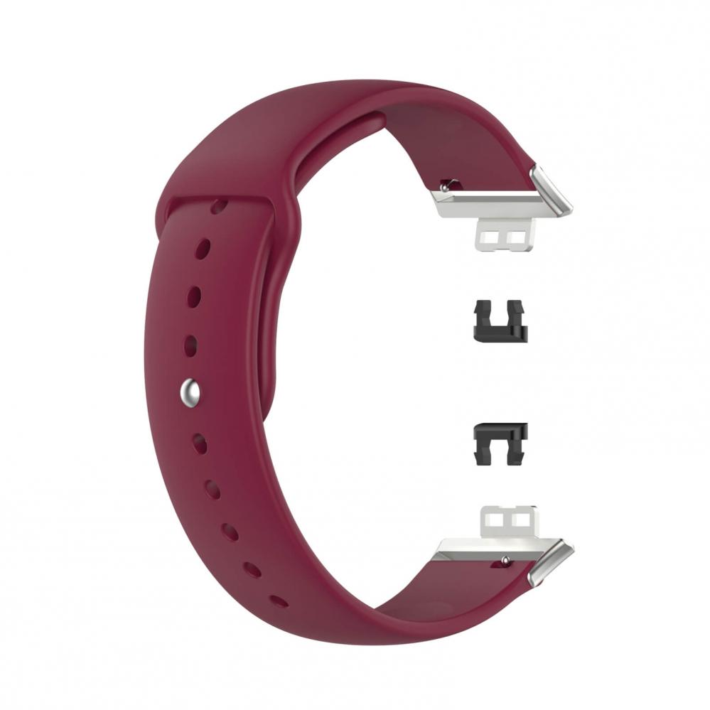 Silikonarmband Vinröd för 18mm Watch/Huawei Watch Fit med stiftspänne