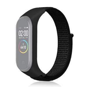  Armband Svart för Xiaomi Mi Band 3/ 4 med kardborreband