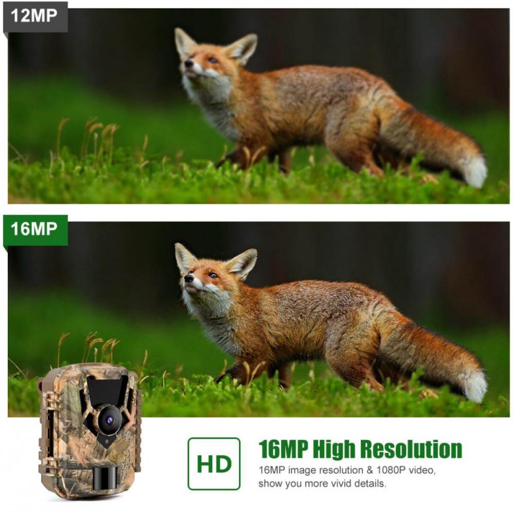  Beige kamoflagefrgad telkamera 16MP 1080P HD med 0,4s utlsningstid infrard