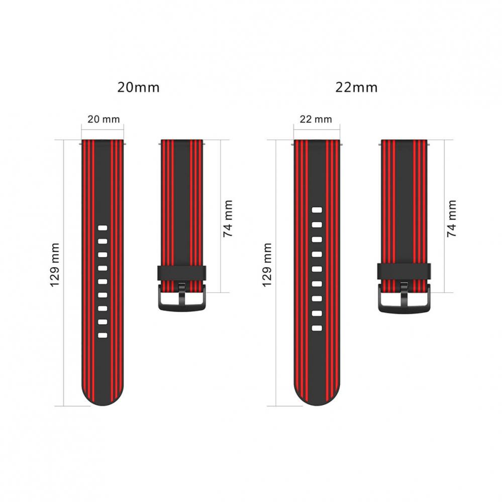 Silikonarmband Mörkblå för Smartwatch 20mm Universal modell