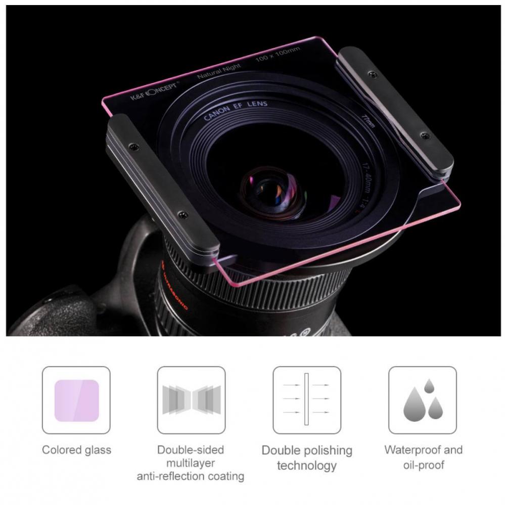 K&F Concept Clear-Night filter Nano-Coating optiskt glas 100mm systemet