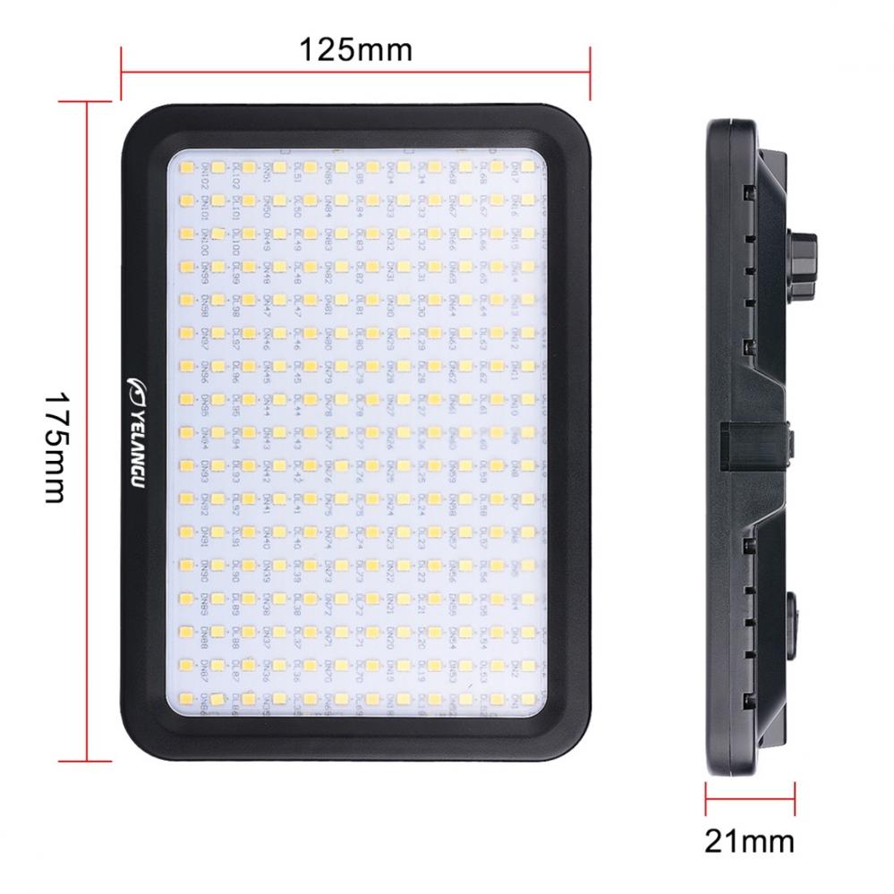  YELANGU 204st LEDs Dimbart Videoljus (17x12cm) - 1000LM, 3300-5600K