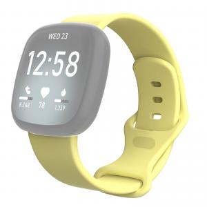  Silikonarmband Pastellgul för Fitbit Versa 3/ Sense 148-195mm