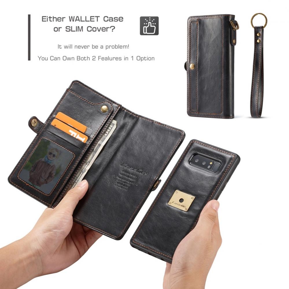  Plånboksfodral med magnetskal PU-läder för Galaxy Note 8 - CaseMe