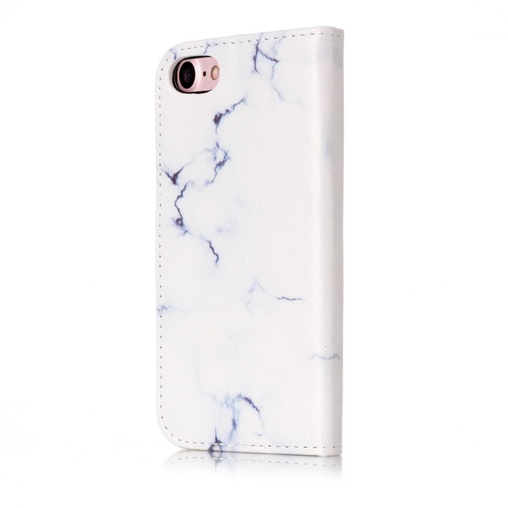 Plånboksfodral för iPhone 7 & 8 - Konstläder marmor Vit
