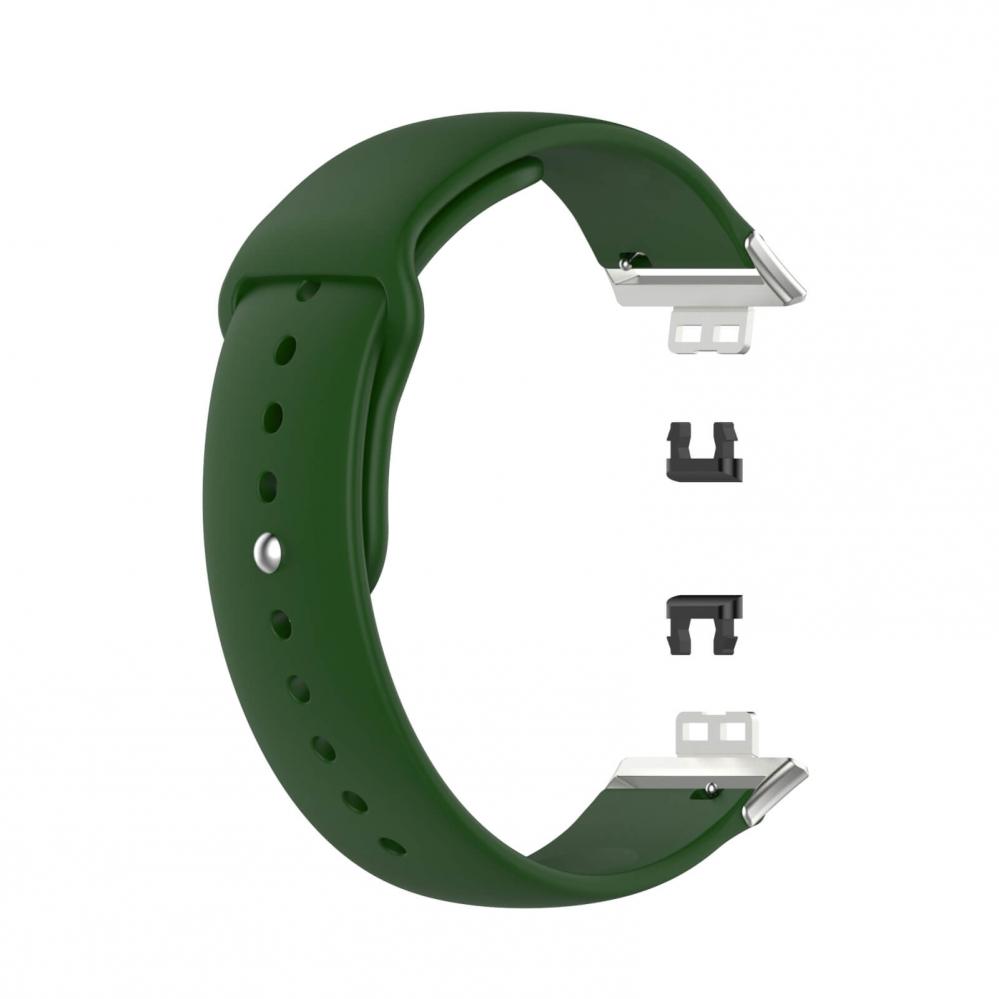  Silikonarmband Armegrön för 18mm Watch/Huawei Watch Fit med stiftspänne